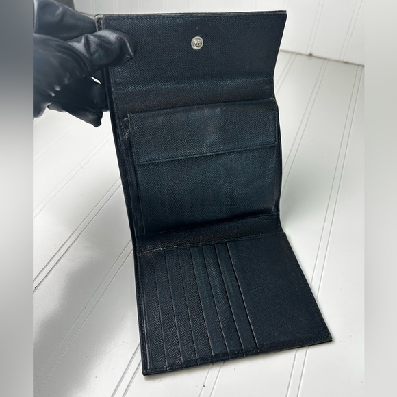 Prada Black Tessuto Nylon Compact Trifold Wallet - Picture 5 of 11